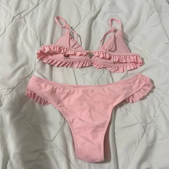 Pink Ruffled Bikini Set - Picture 2 of 2